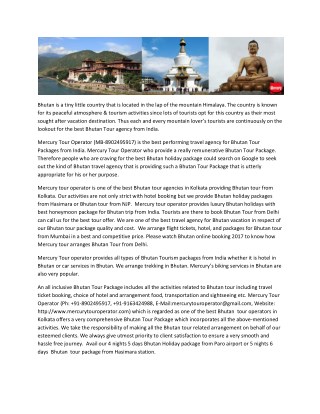 Bhutan Tour