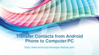 Transfer Contacts from Android Phone to Computer