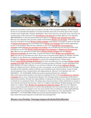 Bhutan Tour Package