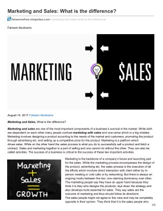 Marketing and Sales: What is the difference?