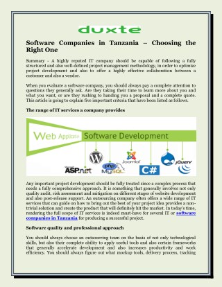 Software Companies in Tanzania – Choosing the Right One!