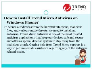 How To Install Trend Micro Antivirus on Windows Phone