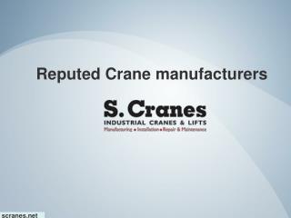 Reputed Crane manufacturers