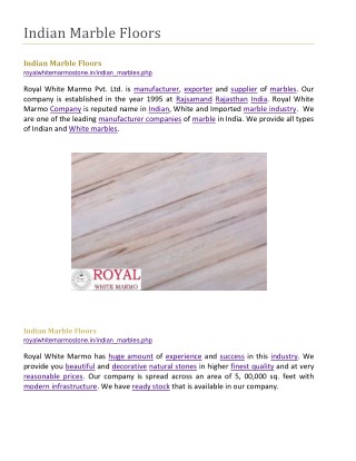 Indian Marble Floors