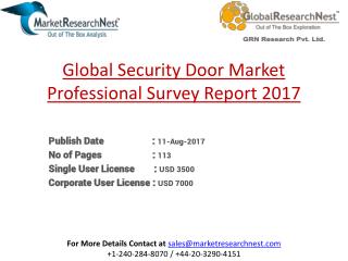 Global Security Door Market Professional Survey Report 2017