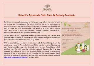 Ayurvedic Skin Care & Beauty Products by Kairali
