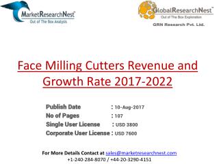 United States Face Milling Cutters Market By Manufacturers, Regions, Type And Application, Forecast To 2022