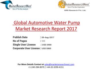 Global Automotive Water Pump Market Research Report 2017