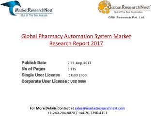 Global Pharmacy Automation System Market Research Report 2017 to 2022