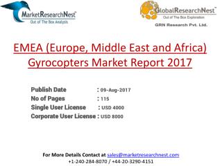 EMEA (Europe, Middle East and Africa) Gyrocopters Market Major Players Product Revenue 2017