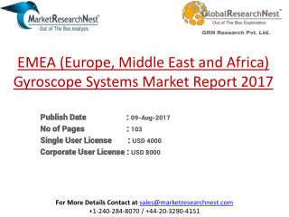 EMEA (Europe, Middle East and Africa) Gyroscope Systems Revenue and Growth Rate 2017-2022