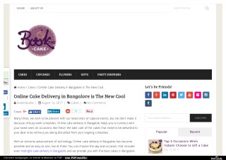 Online Cake Delivery in Bangalore is a New Trend Allover the City