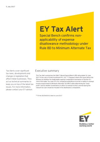 Special Bench confirms nonapplicability of expense disallowance methodology under Rule 8D to Minimum Alternate Tax