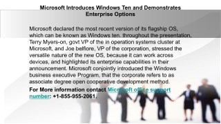 Microsoft Introduces Windows Ten and Demonstrates Enterprise Options