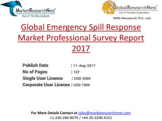 Global Emergency Spill Response Market Professional Survey Report 2017 to 2022