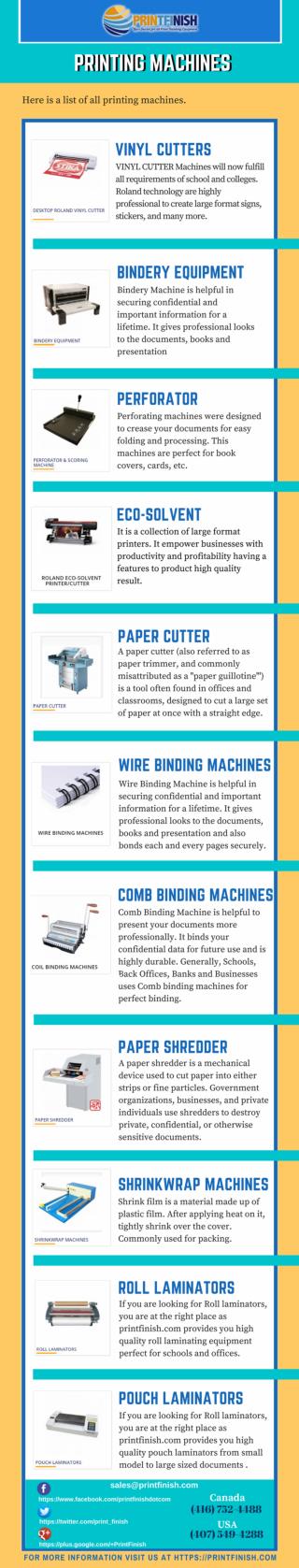 Buy Printing Machines at Printfinish.com