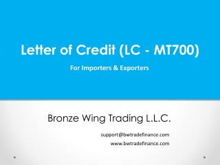 Letter of Credit - LC - MT700 Presentation (PPT)