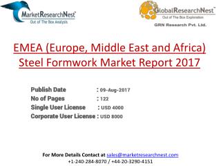 EMEA (Europe, Middle East and Africa) Steel Formwork Market Major Players Product Revenue 2017
