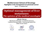 Alfredo Falcone Dipartimento di Oncologia - Azienda USL-6 di Livorno Cattedra di Oncologia Medica - Universit degli Stu