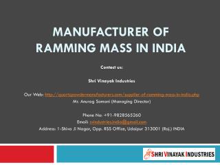 Manufacturer of Ramming mass in India