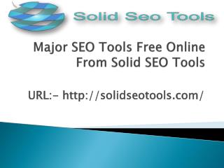 Major SEO Tools Free Online From Solid SEO Tools