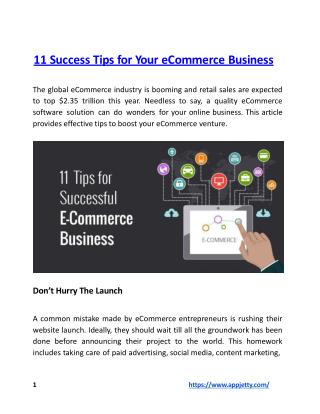 11 Success Tips for Your eCommerce Business