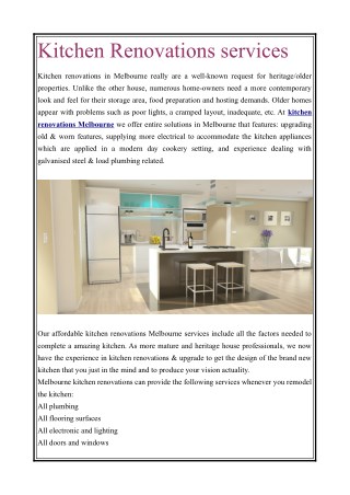 Kitchen Renovations Melbourne