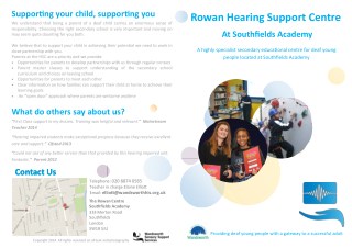 Rowan Hearing Support Centre at Southfields Academy