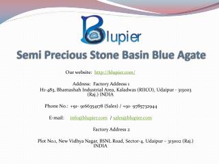 Semi Precious Stone Basin Blue Agate