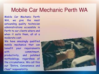 Mobile Car Mechanic Perth