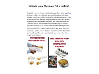 is it safe to use aluminium foil for cooking