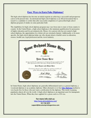 Easy Ways to Earn Fake Diplomas!