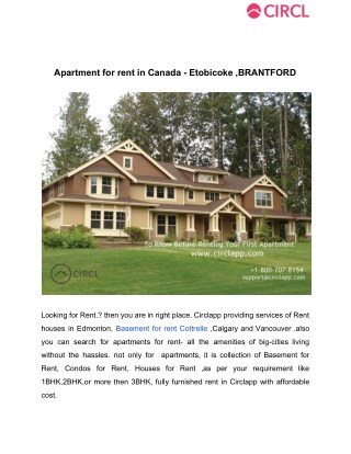 Apartment for rent in canada, etobicoke brantford