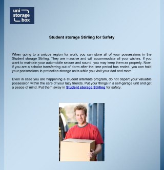 Student storage Stirling for Safety