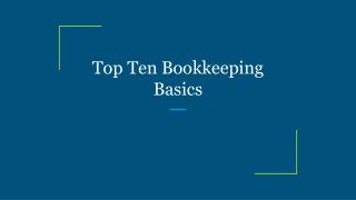 Top Ten Bookkeeping Basics