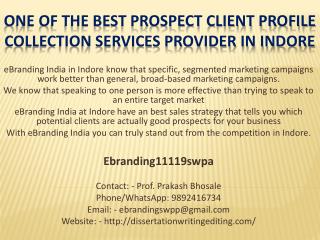 One of the Best Prospect Client Profile Collection Services Provider in Indore