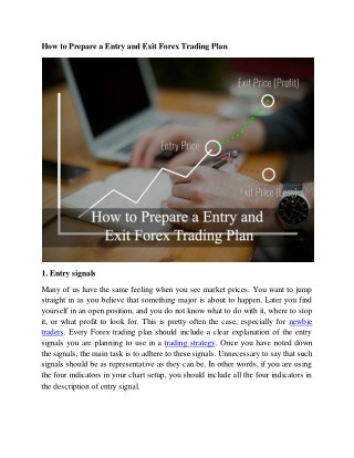 How to Prepare a Entry and Exit Forex Trading Plan