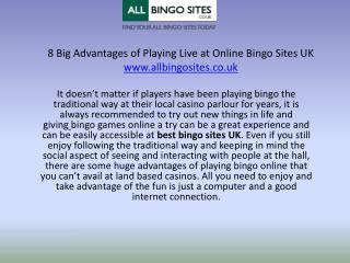 8 Big Advantages of Playing Live at Online Bingo Sites UK