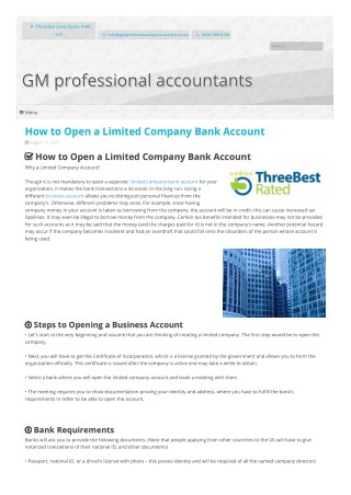 How to Open a Limited Company Bank Account
