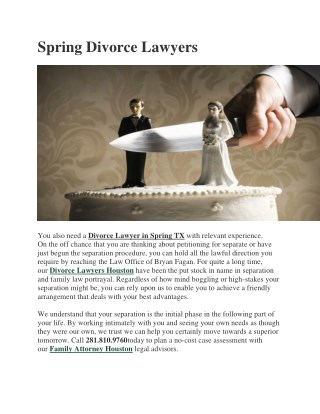 Spring Divorce Lawyers