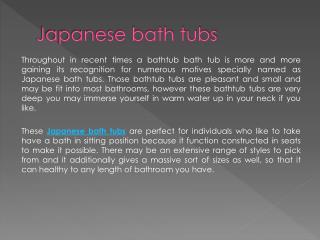 Japanese bath tubs
