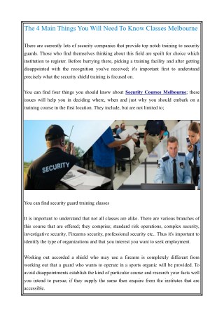 Security Courses Melbourne