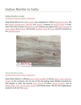 Indian Marble in India