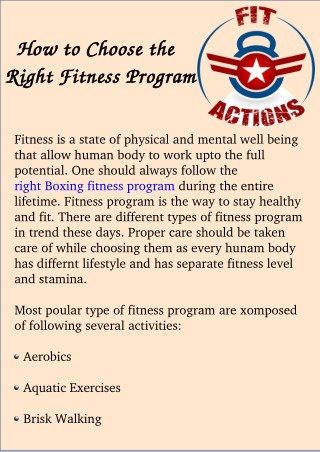 How to Choose the Right Fitness Program