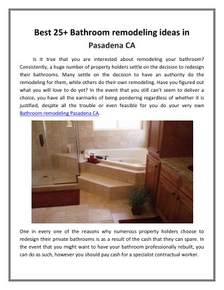 Best 25 Bathroom remodeling ideas in Pasadena CA