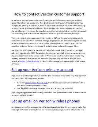 How to contact Verizon customer support