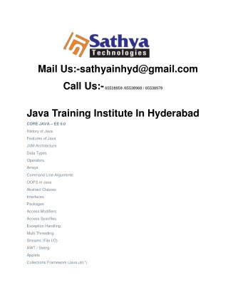 Java training in hyderabad