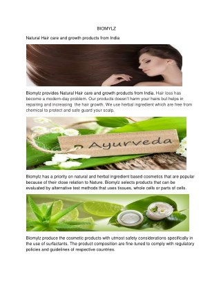 Natural Haircare and growth products from India