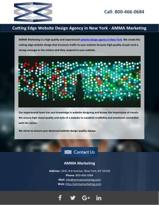 Cutting Edge Website Design Agency in New York - AMMA Marketing