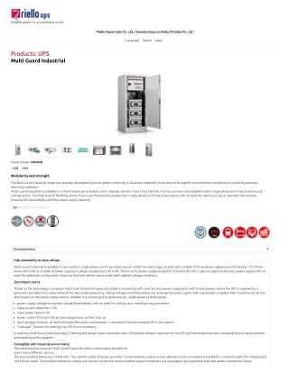 3 Phase Output UPS System - Riello Power India